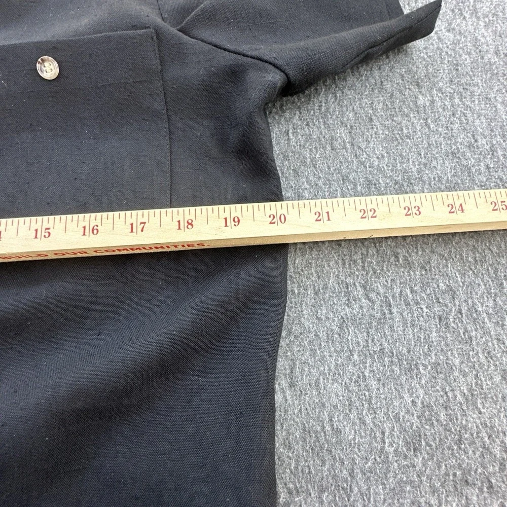 Vintage Orvis Dress Womens 12 Black Short Sleeve Buttons Pullover Pockets Casual